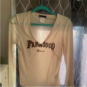 Parasuco White V-Neck Blouse
